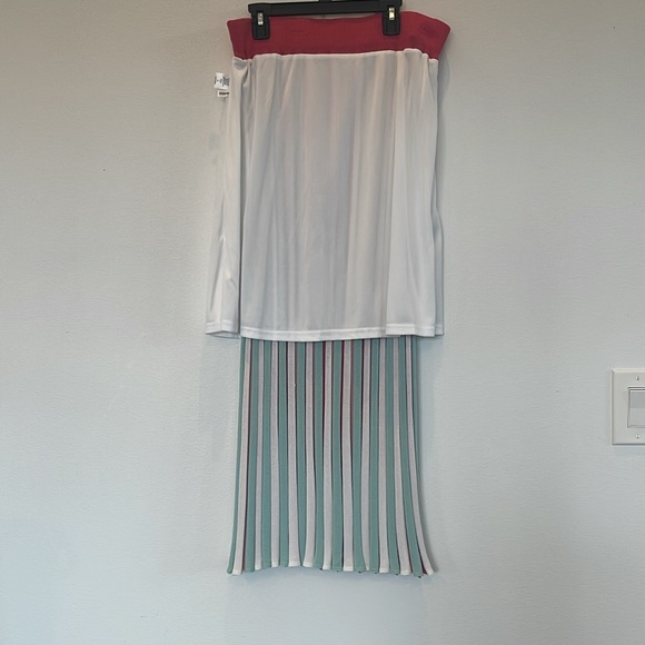 NWT New York & Co Long/Maxi Length Skirt Pink / Green Stripe Pattern Size M - Picture 5 of 12